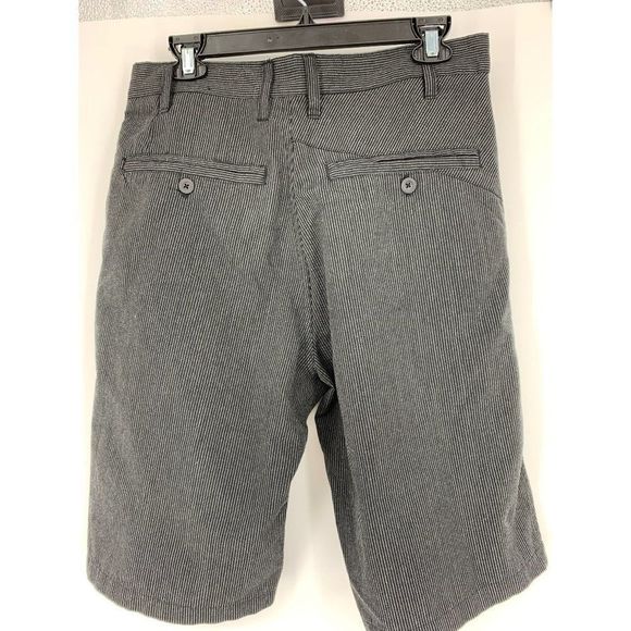 Mens Burnside Bermuda Shorts Black Pinstripe Size 30 100% Cotton 0989 - Picture 5 of 7